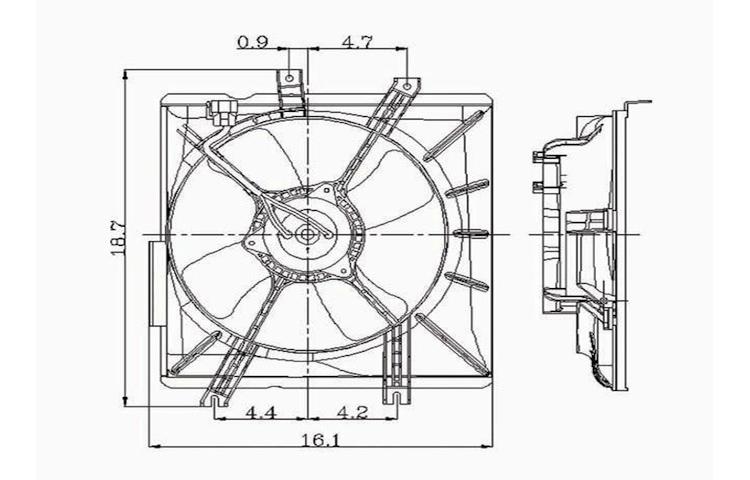 Radiator cooling fan assembly 90-95 91 92 93 94 mazda 323 protege 1.8l b61f15150