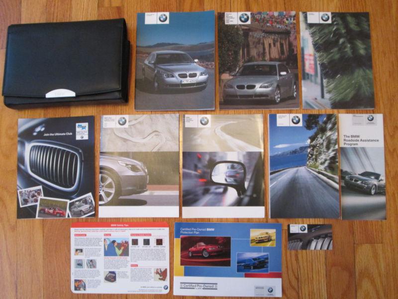 2004 04 bmw 5 series 525i 530i 545i owners manual set w/ case ! fast shipping nr