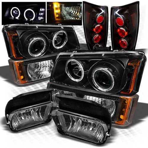 04-05 avalanche black pro headlights + bumper + altezza tail lights + fog lights