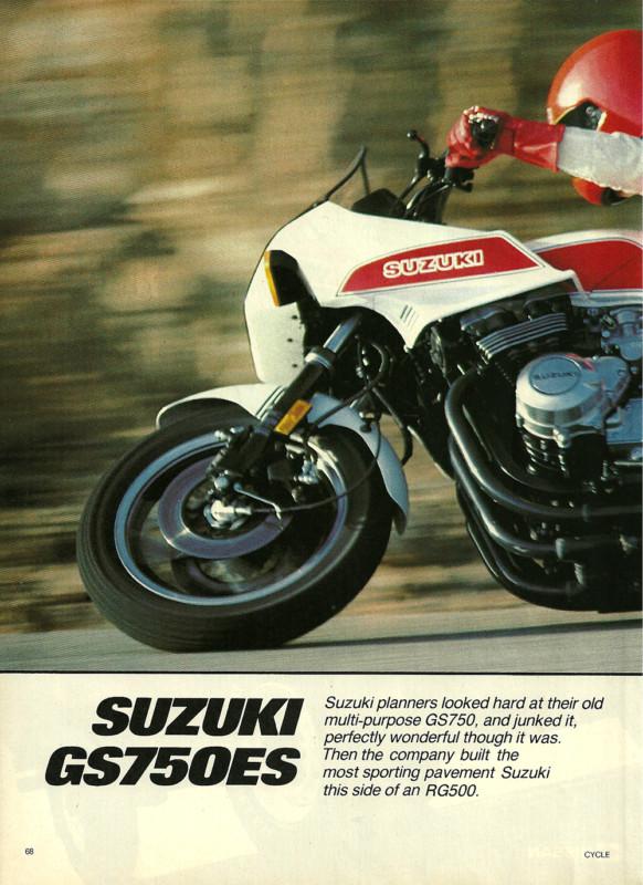 1983 suzuki gs750 es motorcycle road test with dyno specs 9 pages gs 750