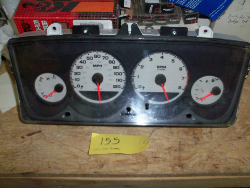 03-05 dodge neon white face gauge instrument cluster dash panel