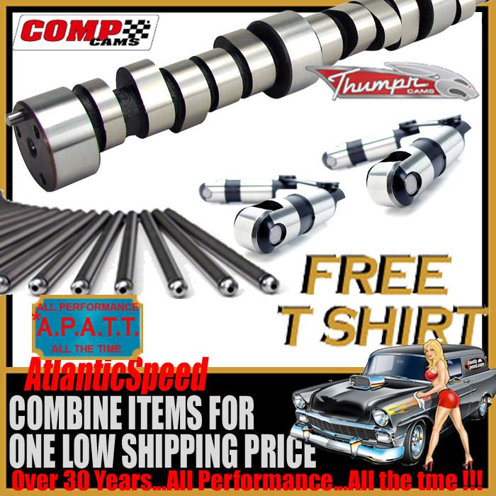 Comp sbc sb chevy retro fit hyd roller thumpr thumper cam, lifters &  pushrods