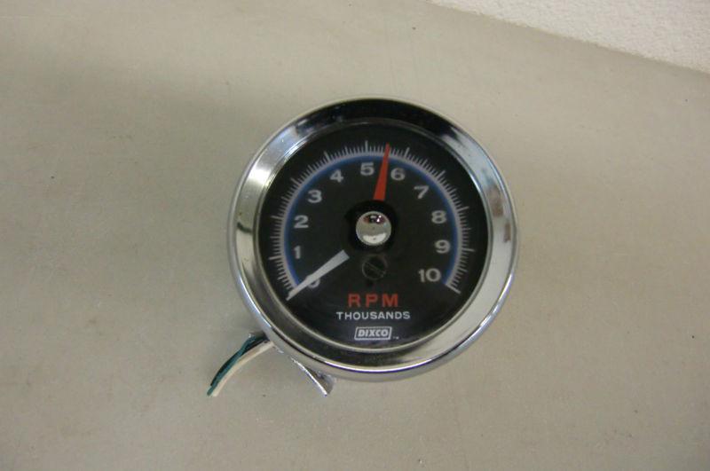 1960s dixco tach 10k blue line tachometer cup with bracket 