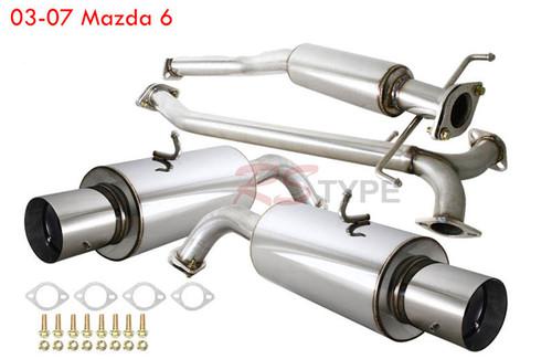 2003-2007 mazda 6 v6 dual tip stainless catback dual exhaust