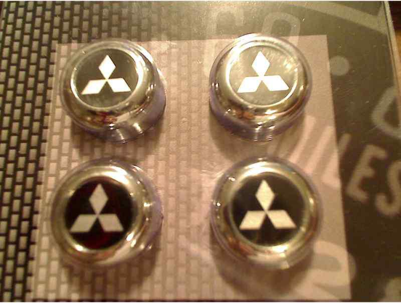 Mitsubishi logo snap caps  license plate screw cap covers