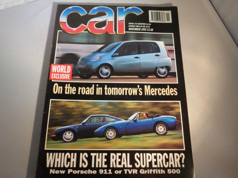 Vintage car magazine november 1993 porsche 911 carrera tvr griffith 500 mercedes