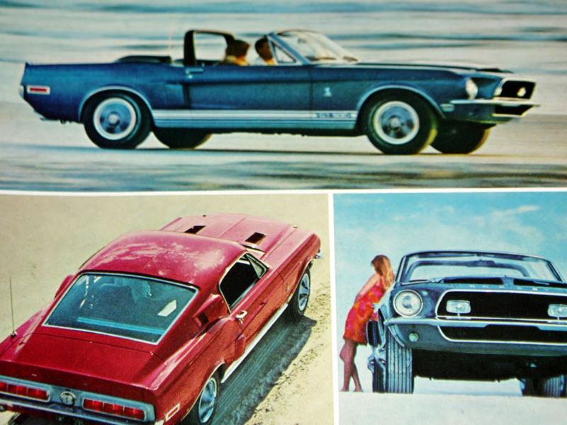 1968 mustang shelby gt 500/350 print ad-picture/poster/sign-cobra/gt500/gt350/67