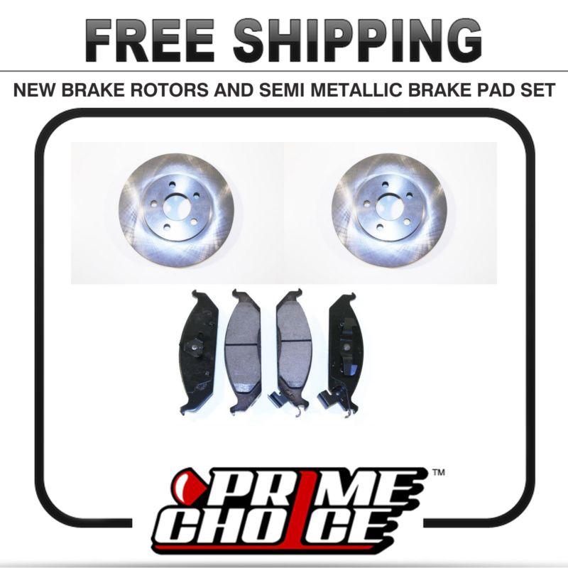 Premium front metallic brake pads and disc rotors complete kit left + right pair