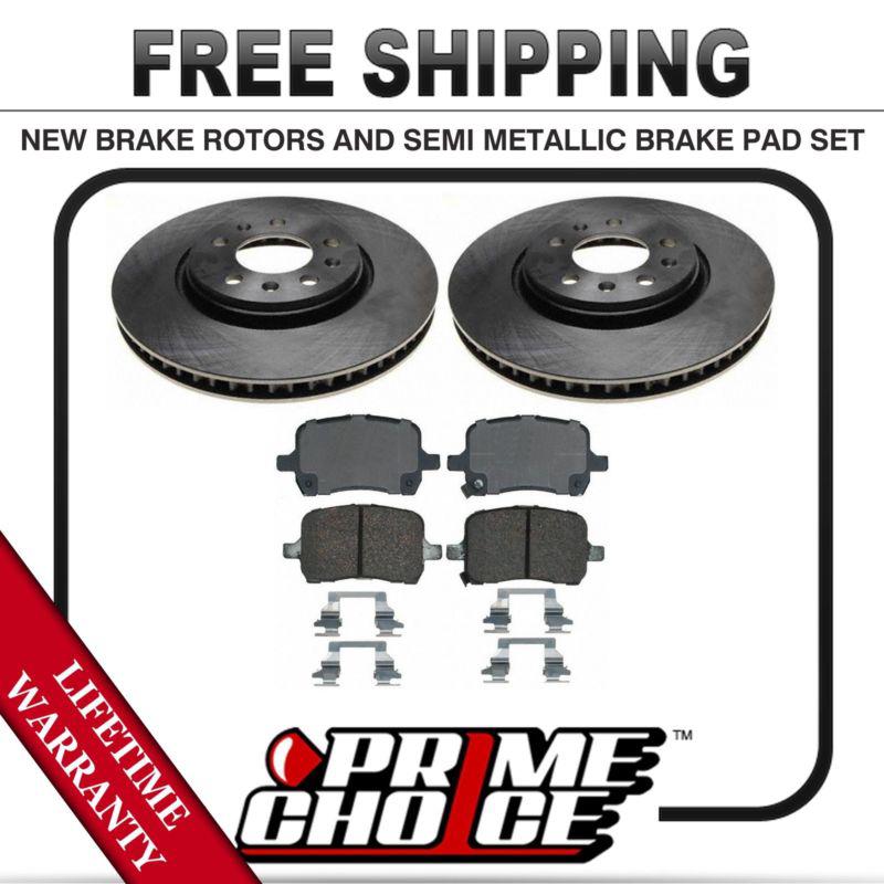 Front kit (2) brake rotors and (1 set) premium brake pads with lifetime warranty