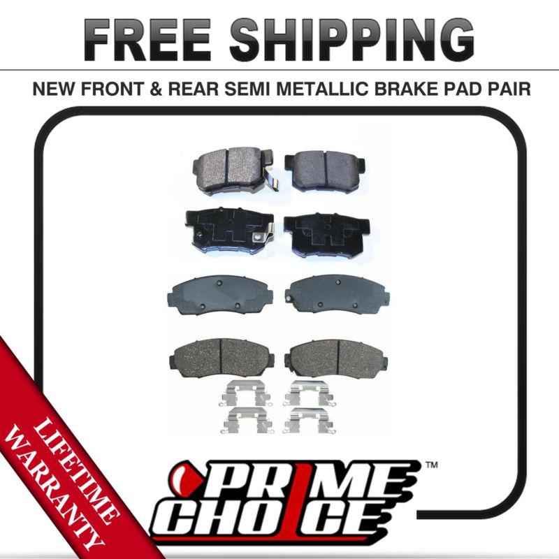 Complete set of front and rear premium brake pads with lifetime warranty