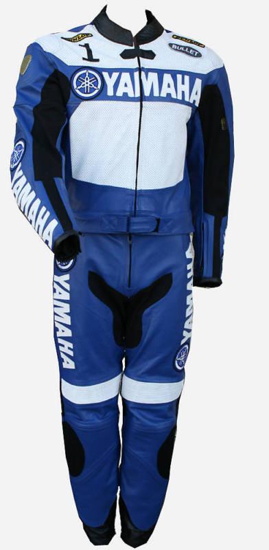 Yamaha leather suit motorcycle biker suit men motorbike leather jacket trouser