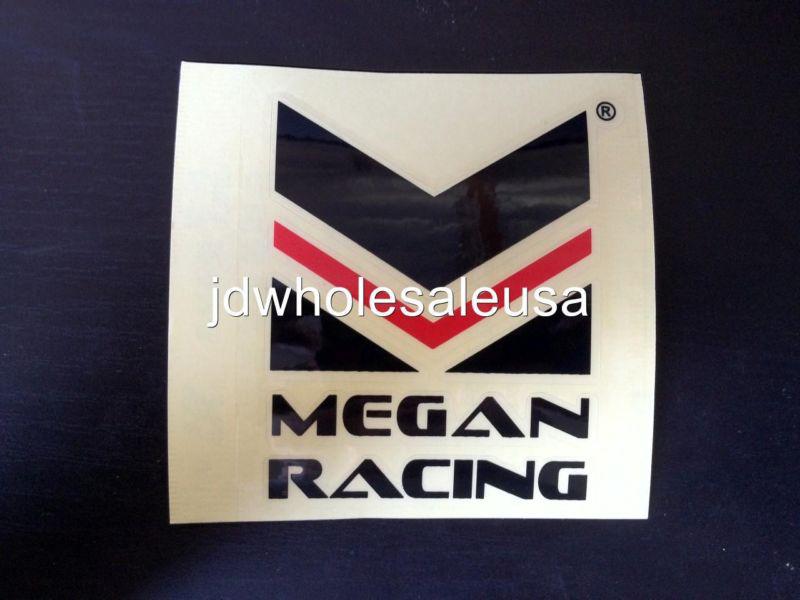 Megan racing decal sticker vinyl car truck sedan coupe hatch window black & red