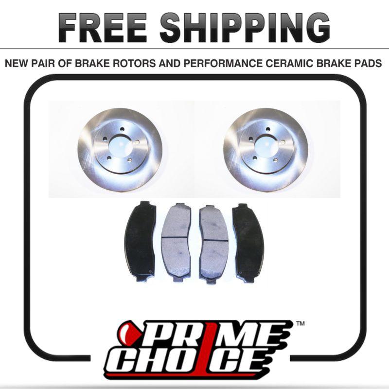 Premium kit disc rotors pair + performance ceramic brake pads set