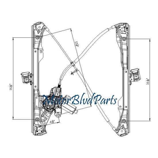 00-07 ford focus 3-door hatchback power cable window regulator front right side