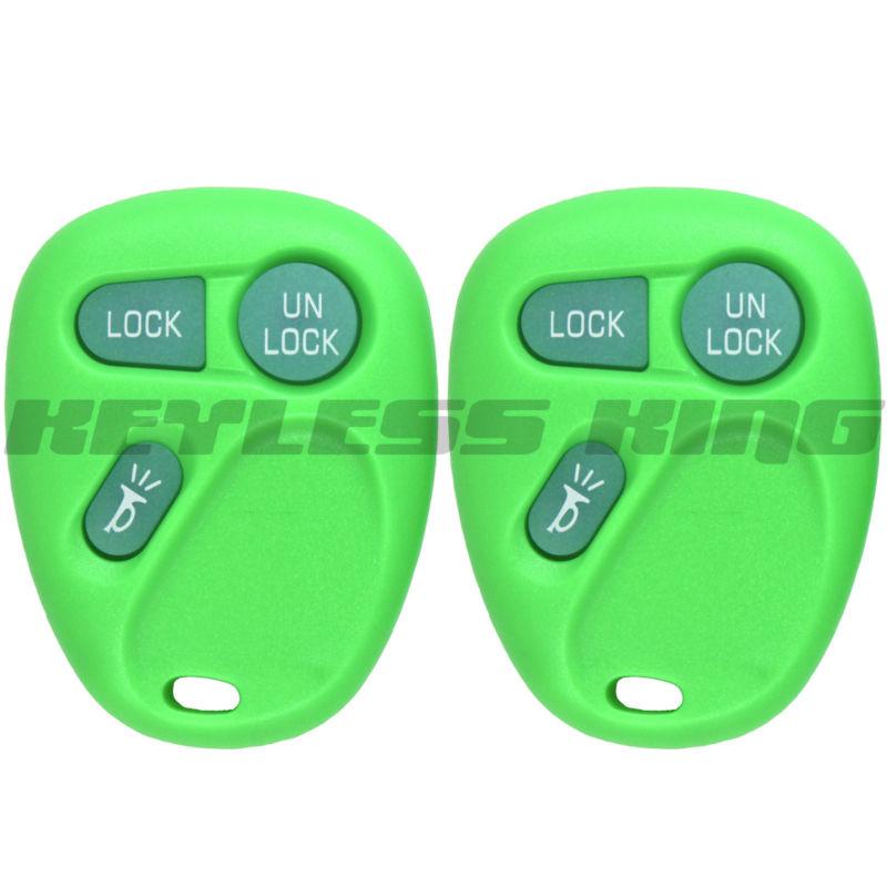 2 new green glow in dark replacement keyless remote key fob clicker for 15042968