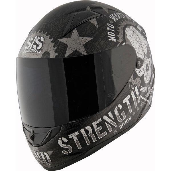 Black s speed and strength ss1100 moto mercenary full face helmet