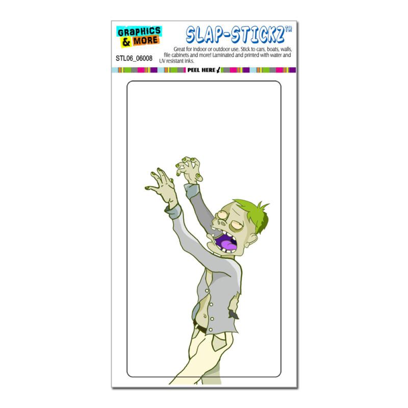 Zombie guy on white - undead - slap-stickz™ car window locker bumper sticker