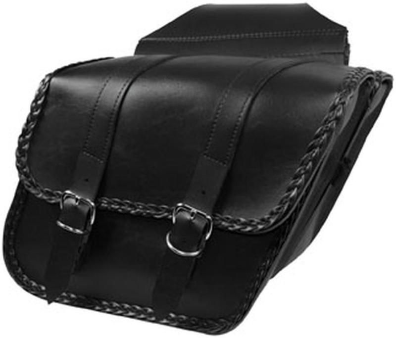 New willie & max compact braided slant saddlebags, black, 12" x 9.5" x 5.5"