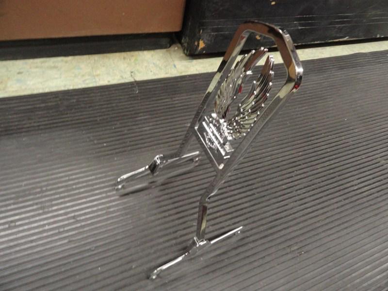 Flh "new" 1977-84 chrome sissy bar w/ harley wing insert