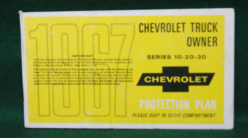  1967 chevrolet truck series 10-20-30 owner protection plan original 1st edition