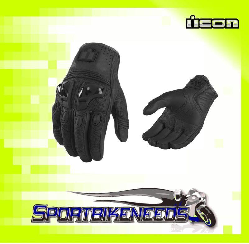 Icon justice leather glove black stealth size 3xl xxxl