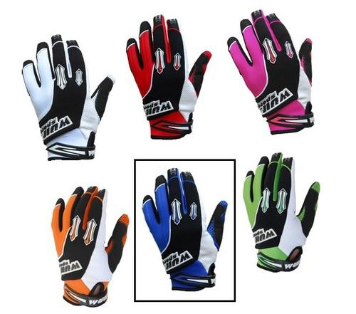 Wulfsport kids boys girls trial gloves blue 6 - 9 yrs bmx cycle quad scooter