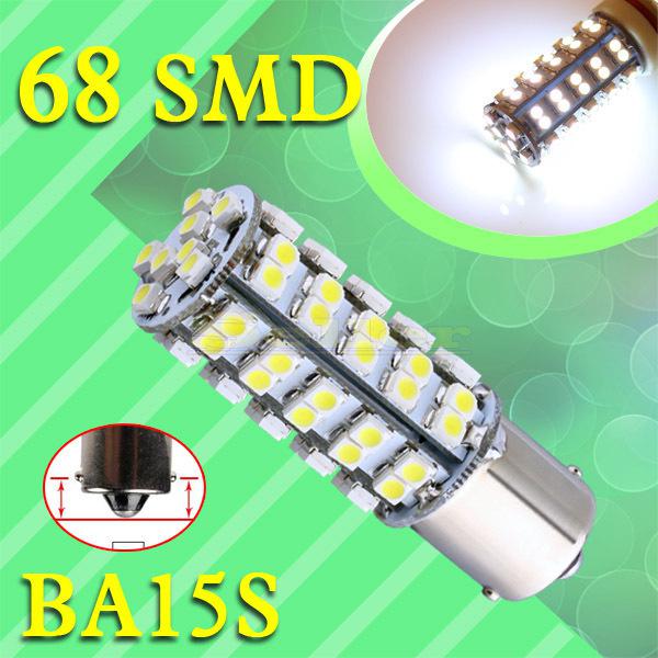 1156 ba15s 68 smd pure white fog signal turn tail 68 led car light bulb lamp