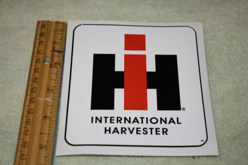 International harvester white vinyl with black and red lettering bumper sticker