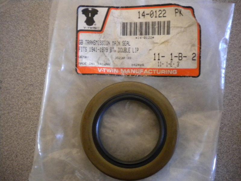 Nos v-twin v twin gb transmission main seal double lip 41-79 bt 14-0122 35230-39