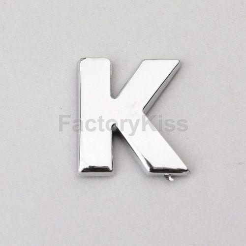 Gau new chrome letter alphabets 3d car badge sticker decal emblem trunk side k