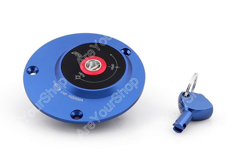 Key lock fuel gas cap yamaha r1 r6 fz1 fz6 fzr 750 1000 yzf600 yzf1000 blu/b