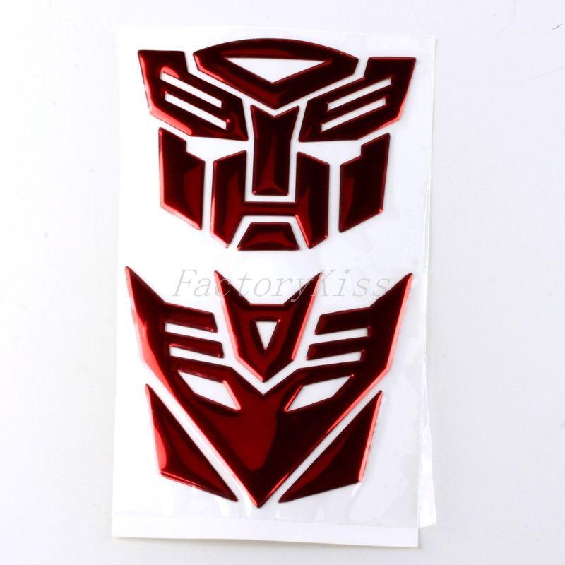 Gsl transformers emblem sticker decal autobot & decepticon red