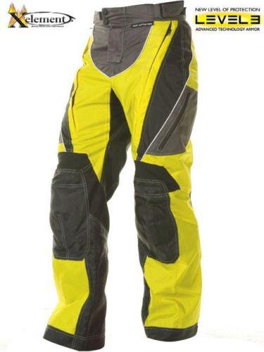 Xelement mens advanced level-3 black and yellow green tri-tex fabric motorcycle