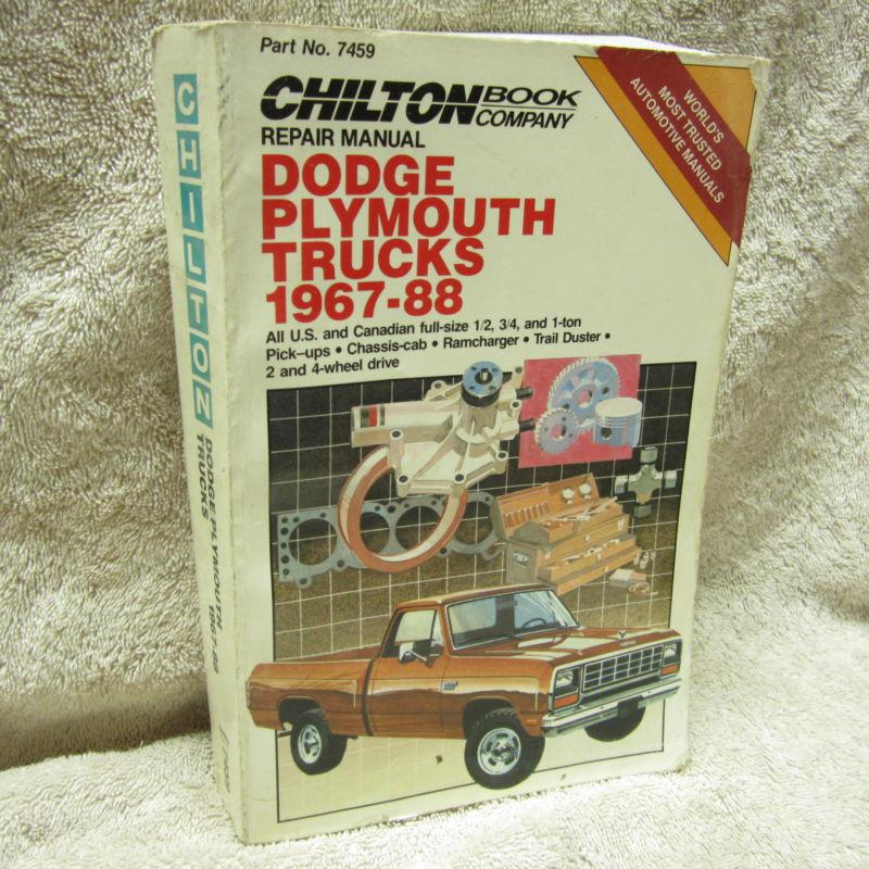 Chilton repair manual dodge plymouth trucks 1967-88