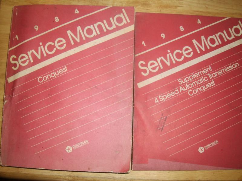 1984 chrysler conquest shop manual set / shop book set / original