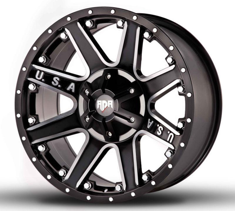 17 inch black rdr red dirt wheels usa rims gmc sierra suburban 2500 hd 8x6.5 -12