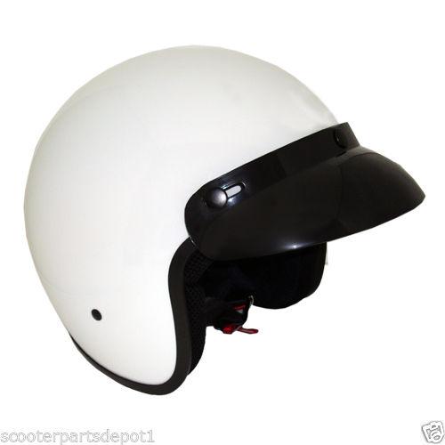 Open face helmet 3/4 racer chopper motorcycle scooter dot white large