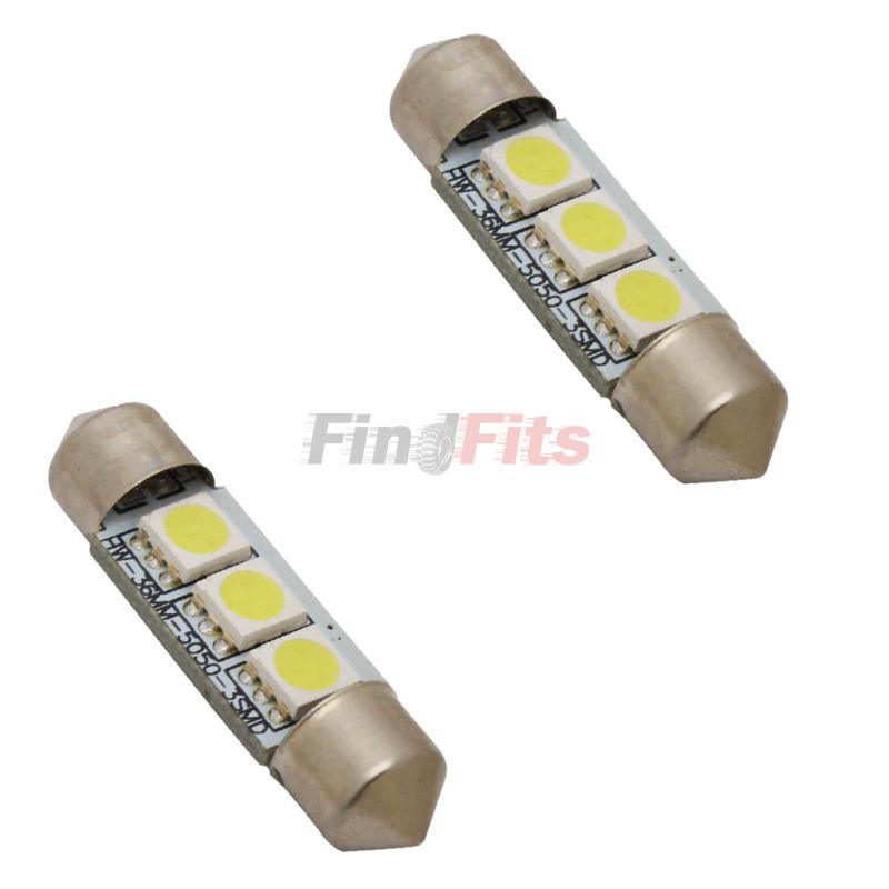 2pcs de3175 36mm 2 smd led interior dome festoon light bulb xenon white