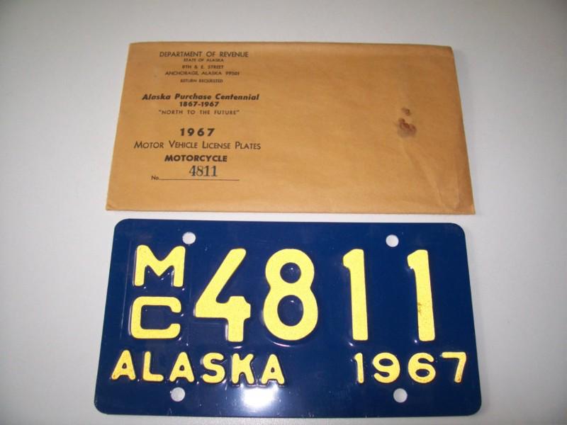 Alaska ak mc motorcycle license plate 1967 generator shovelhead harley davidson 