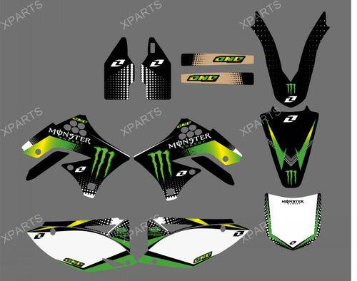 Team graphics & backgrounds decals for kawasaki kx450f kxf 450 2009 2010 2011