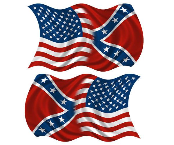 Sell American Confederate Rebel Waving Flag Decal SET 6x3 6 USA Vinyl   001 