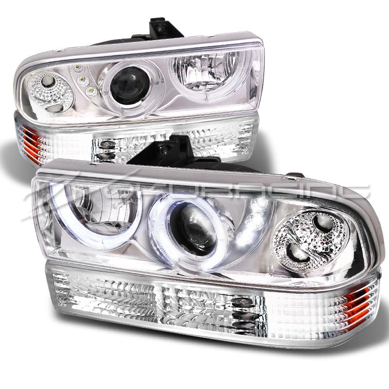 1998-2004 chevy s10/blazer led projector headlights+bumper parking