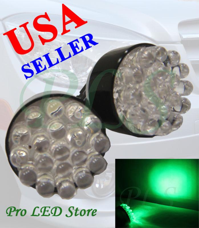 Two pcs 3156 3056 super green 19 led backup reverse stop lights