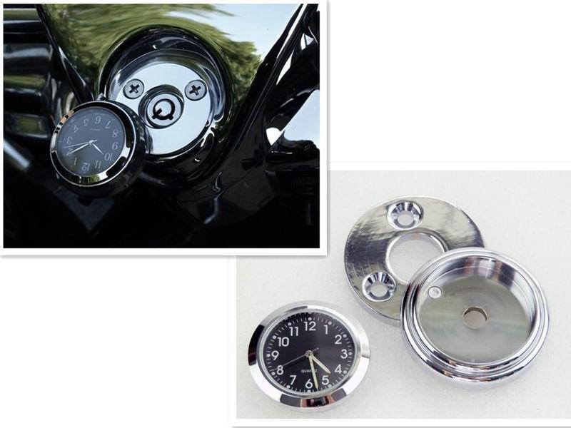 Chrome with black dial seiko motorcycle front fork clock for harley road king