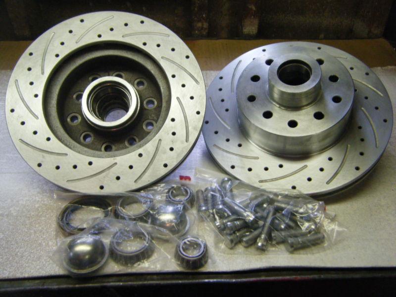 Street rod mustang ii slotted and drilled 11 "rotors ford or chevy bolt pattern