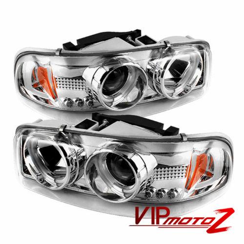 2001-2006 gmc yukon denali euro chrome halo projector ccfl headlight left+right