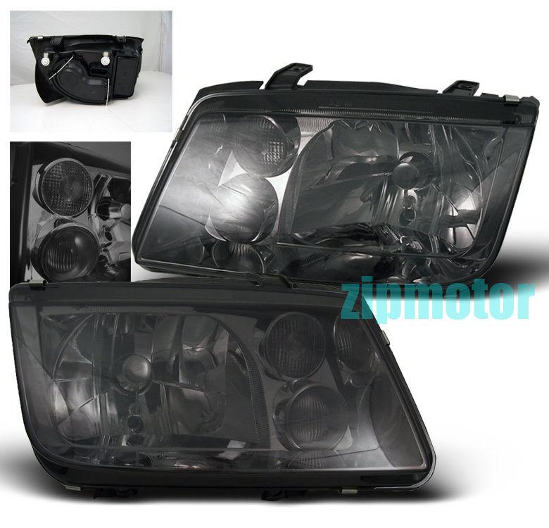 1999-2004 vw jetta bora gl crystal head light+fog lamp smoke 2000 2001 2002 2003