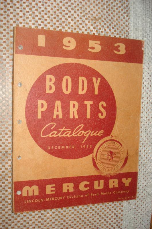 1953 mercury body parts catalog original book rare parts number's