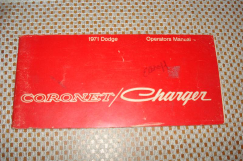 1971 dodge charger coronet owners manual glove boxbook original