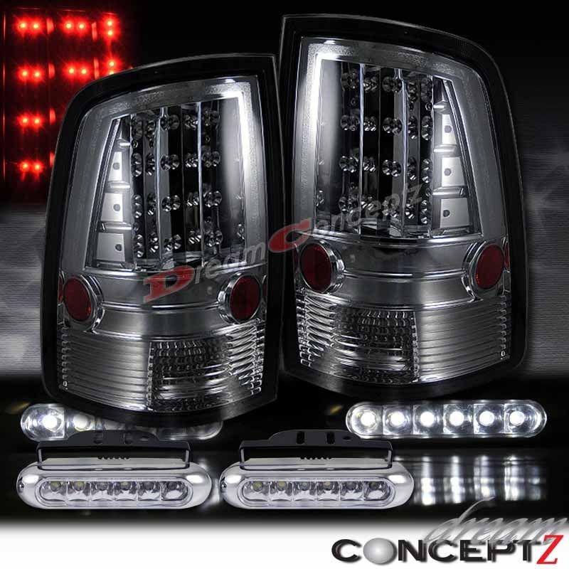 2009-2012 dodge ram 1500 led tail lights light smoke l.e.d daytime running light